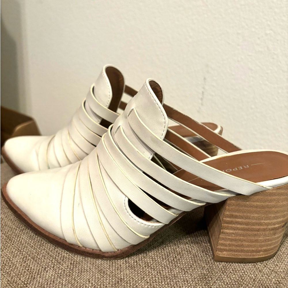 White Open Back Boots